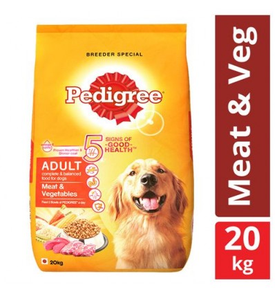 Pedigree Dry Dog Food - Meat & Vegetables, For Adult Dogs 20kg